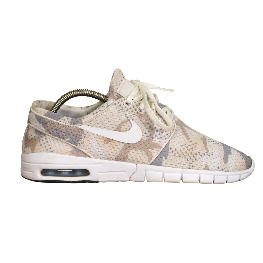 Nike SB Stefan Janoski Max iD Mens 10.5 Grey Tan Camo Mesh Skate Shoes 808809